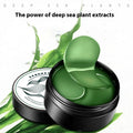 Pack of 60 green seaweed collagen essence eye mask sheets for moisturising.