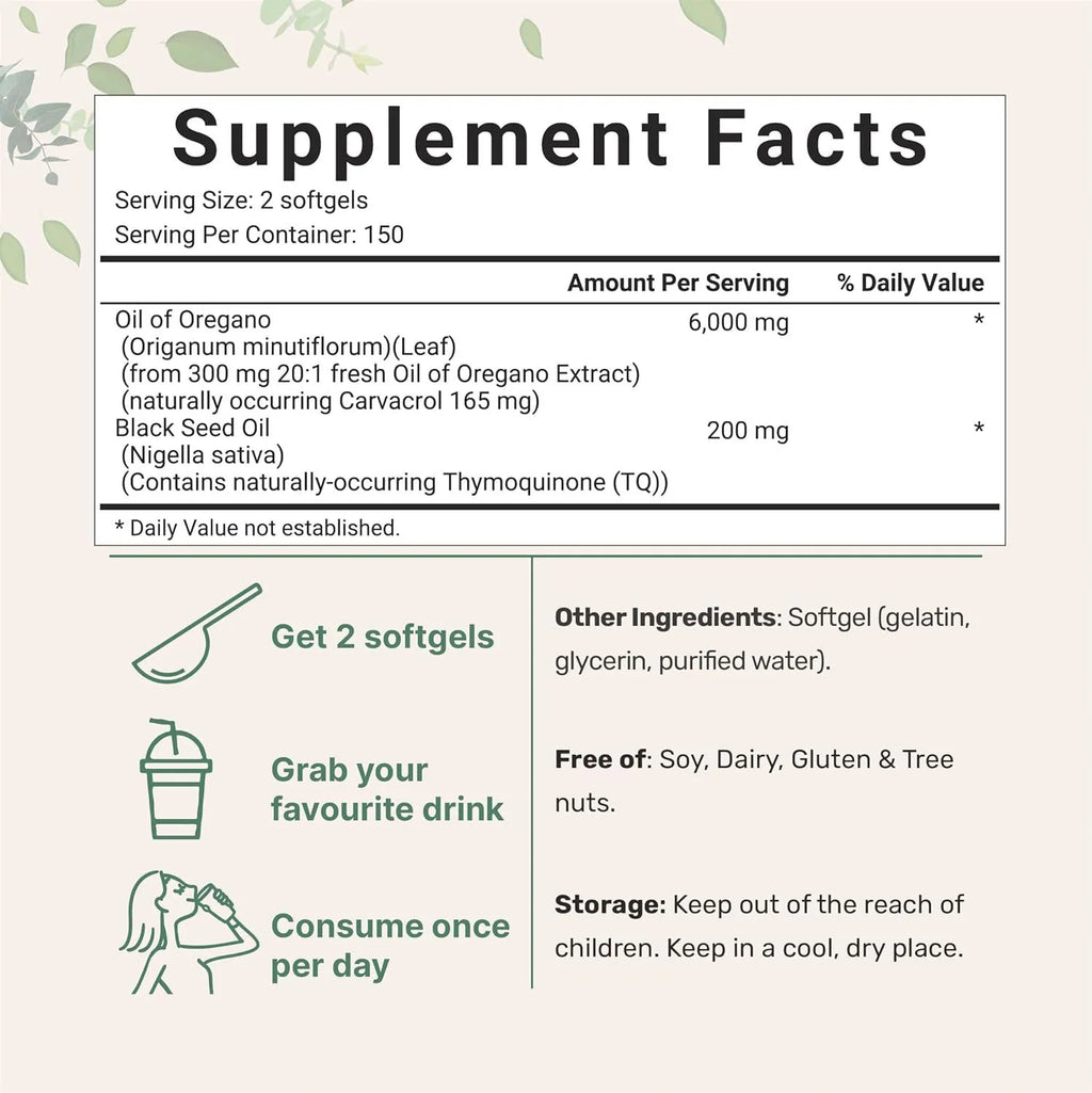 A bottle of butter black seed oil soft gel capsules for adult dietary supplement use.