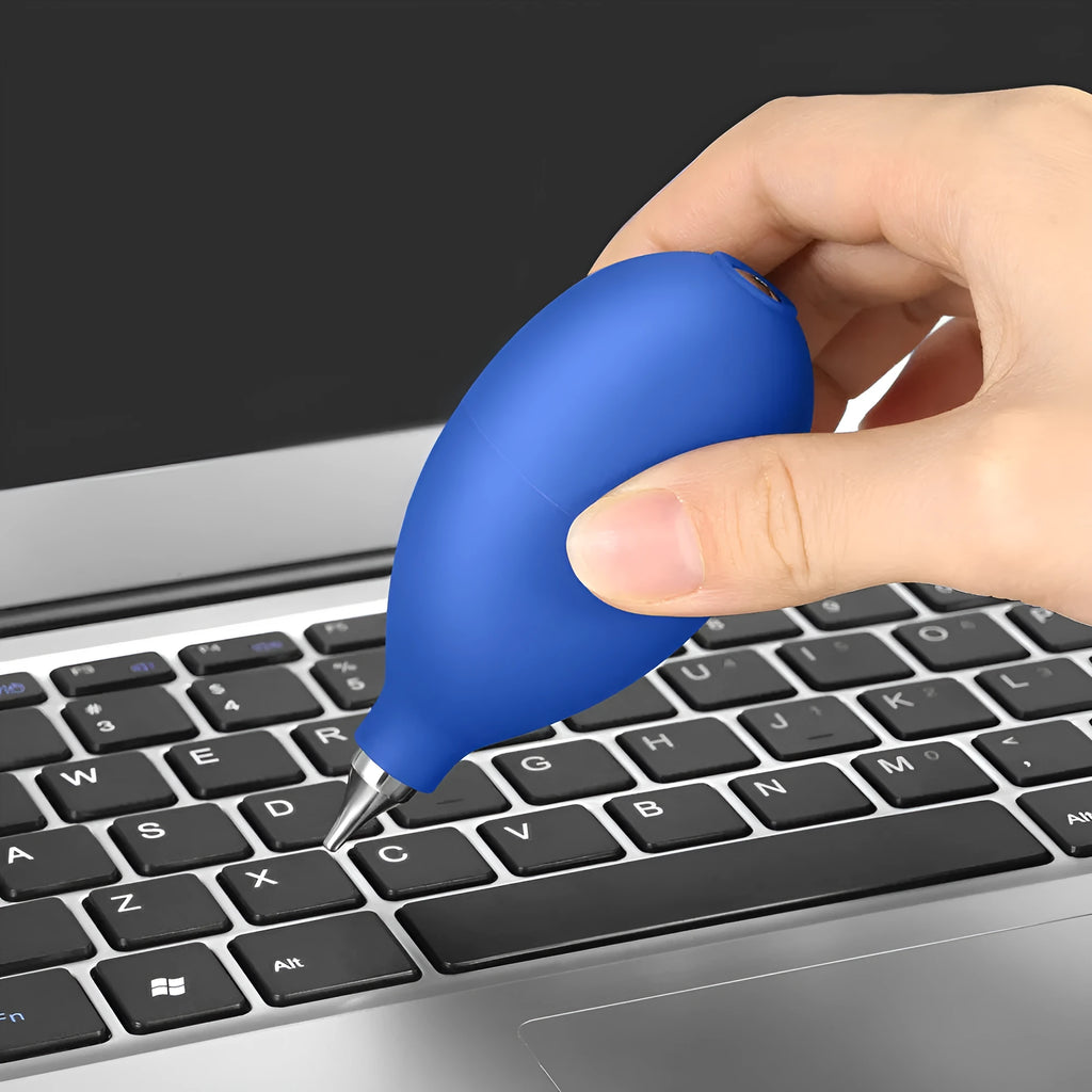 Blue rubber dust removal air blower cleaning tool for cameras and phones