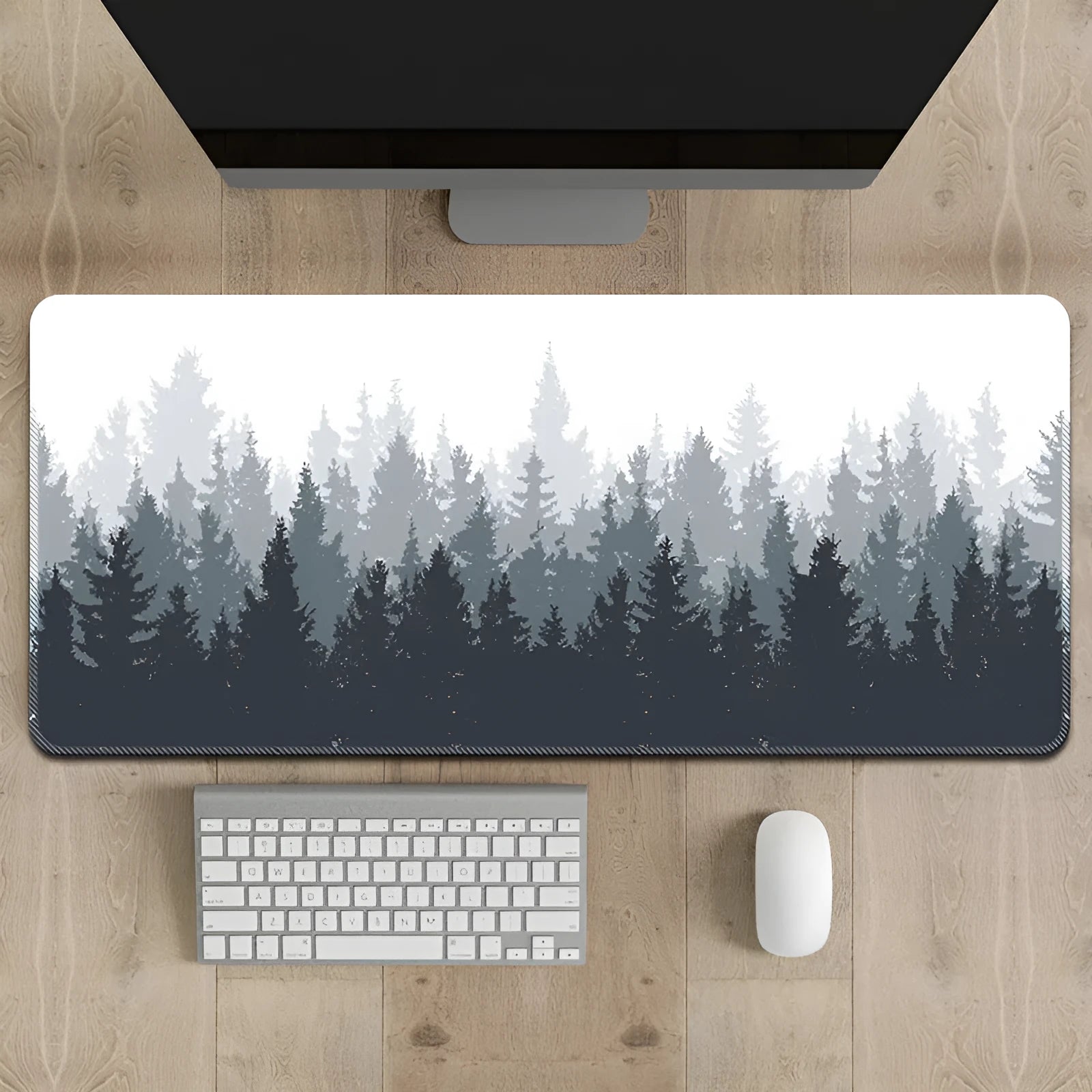 Chinese landscape painting mouse pad desk mat with natural rubber non-slip base in multiple size options