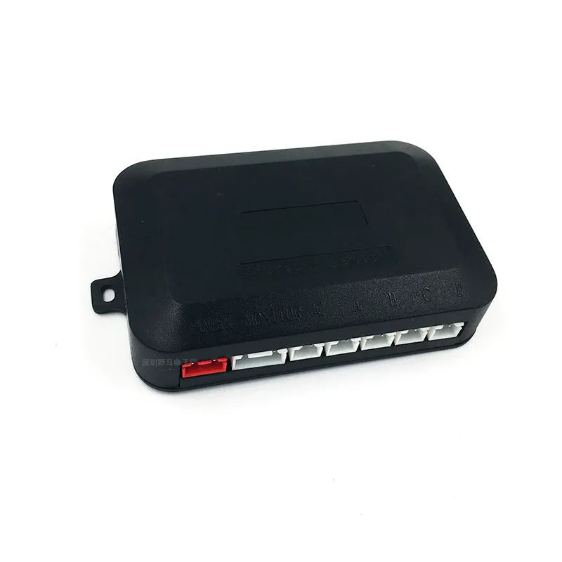 4-probe screen-less buzzer reversing radar system with sensors, control module, and hole saw for car installation