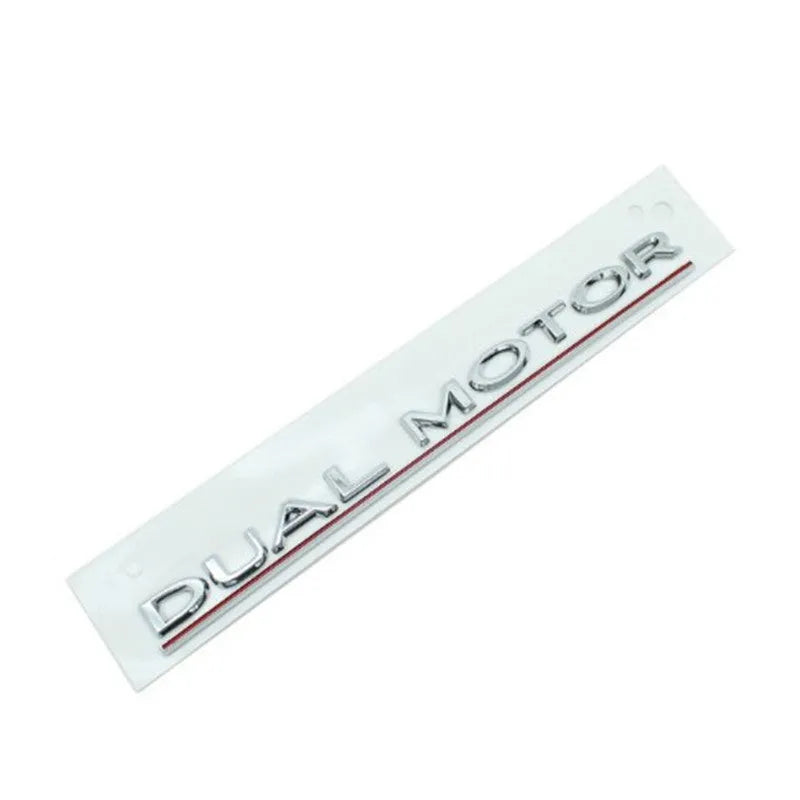 Model 3 bumper sticker with performance lettering in black and red stripe design
