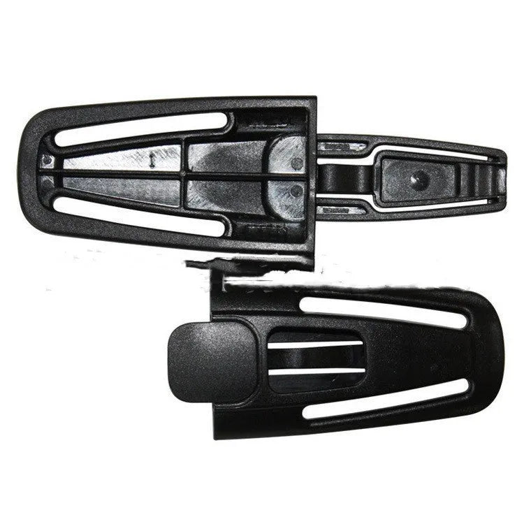 Black nylon child car seat belt buckle clip for 5-point harnesses