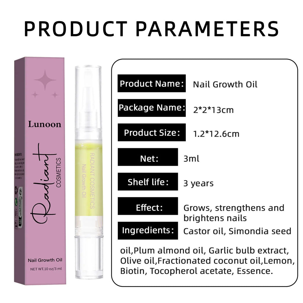 3ml nail growth treatment oil bottle for wash-free application