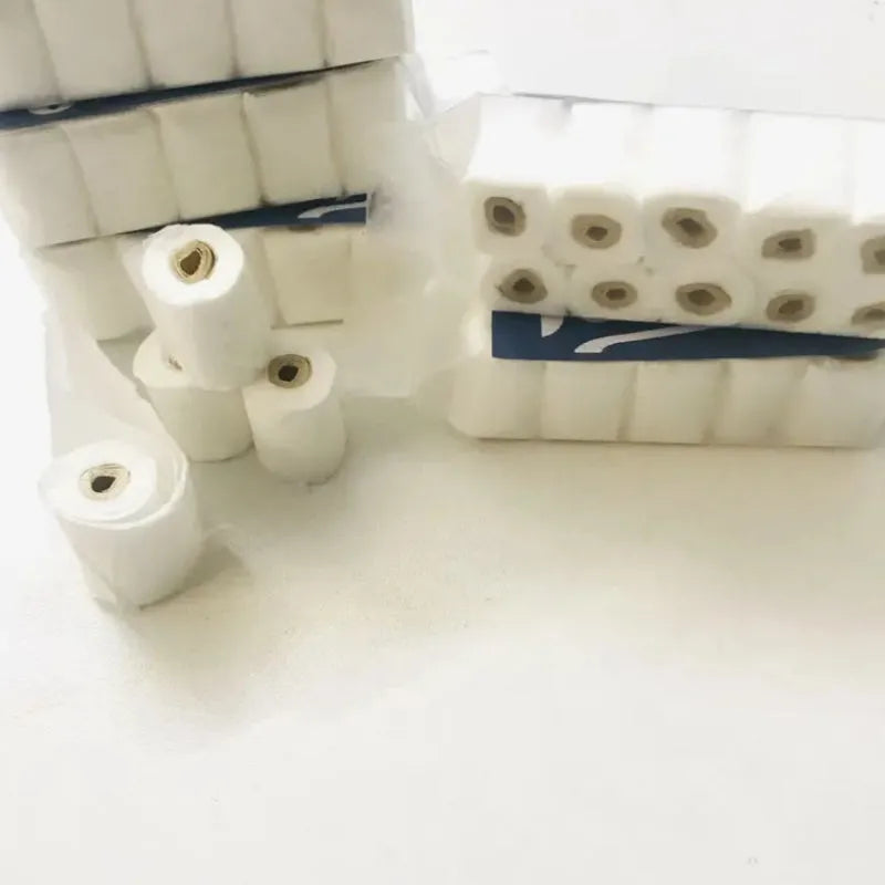 Miniature white paper tissue roll model for dollhouse display