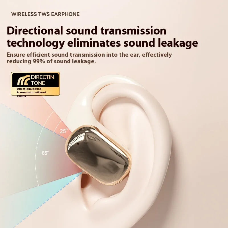 Creative design ear-mounted headphones with digital display in skin colour, black, or white options