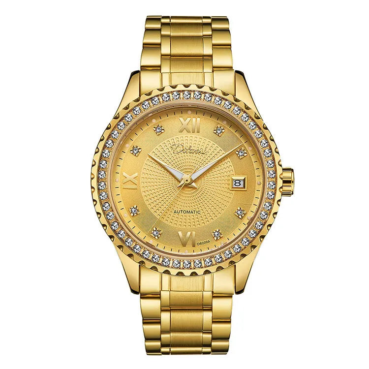 Fashionmonger men's waterproof automatic mechanical watch in gold and silver colour variants