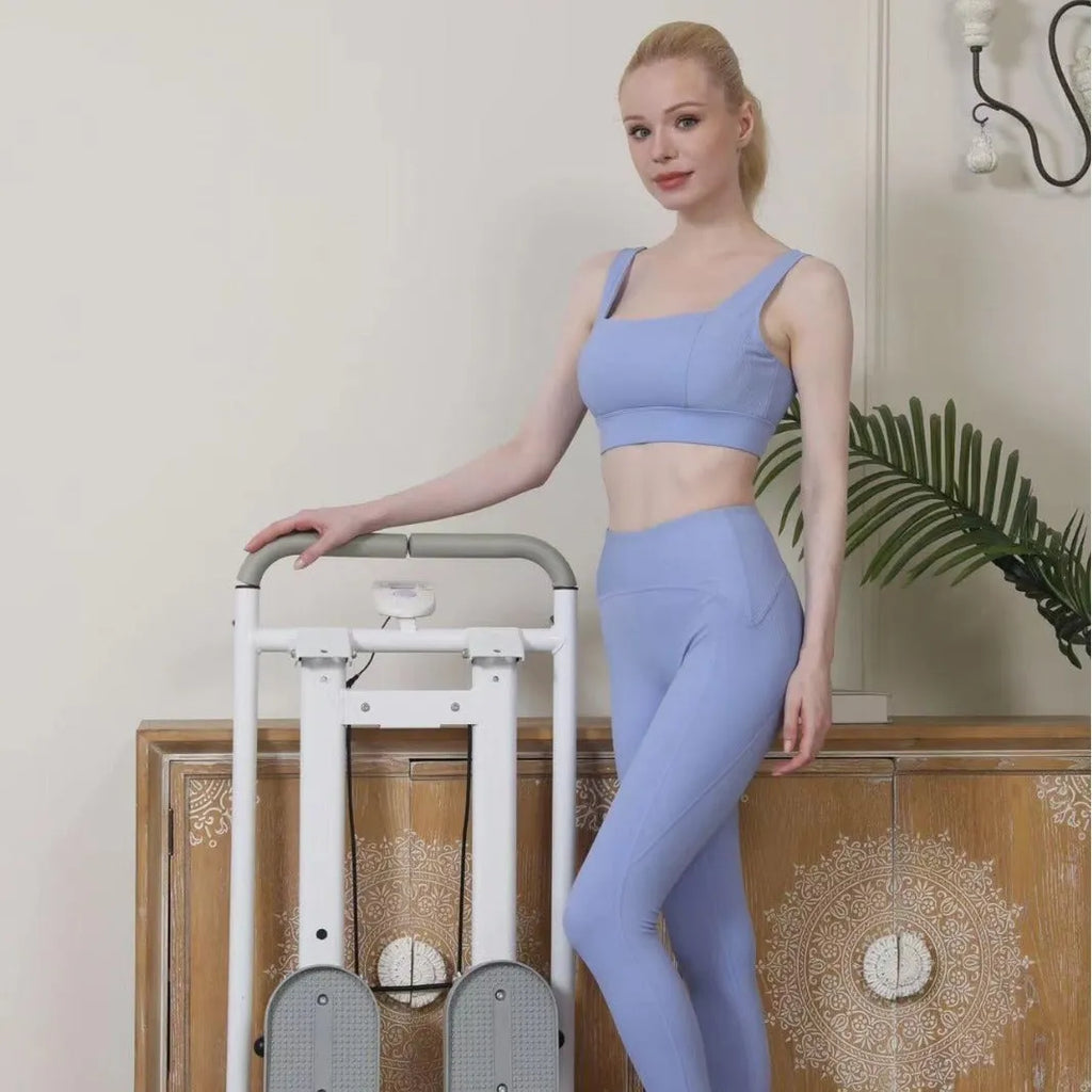 White foldable treadmill climbing machine for home fitness exercise