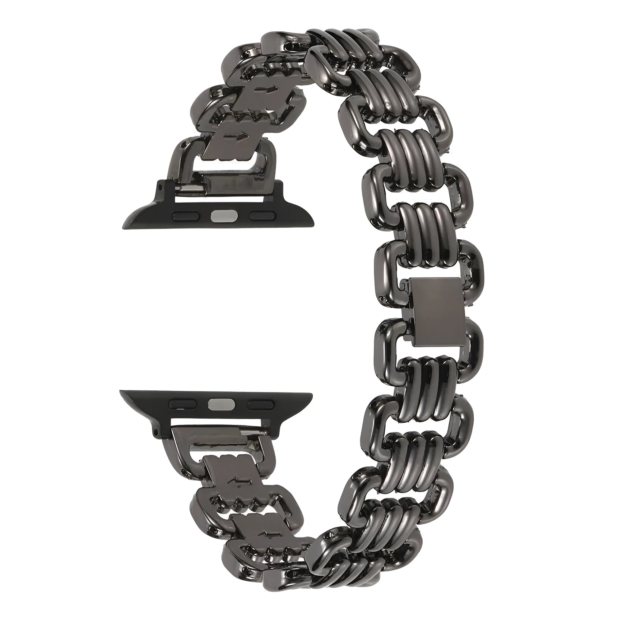 Alloy metal Apple Watch bracelet in silver, black, gold, rose gold, and Starlight colour options