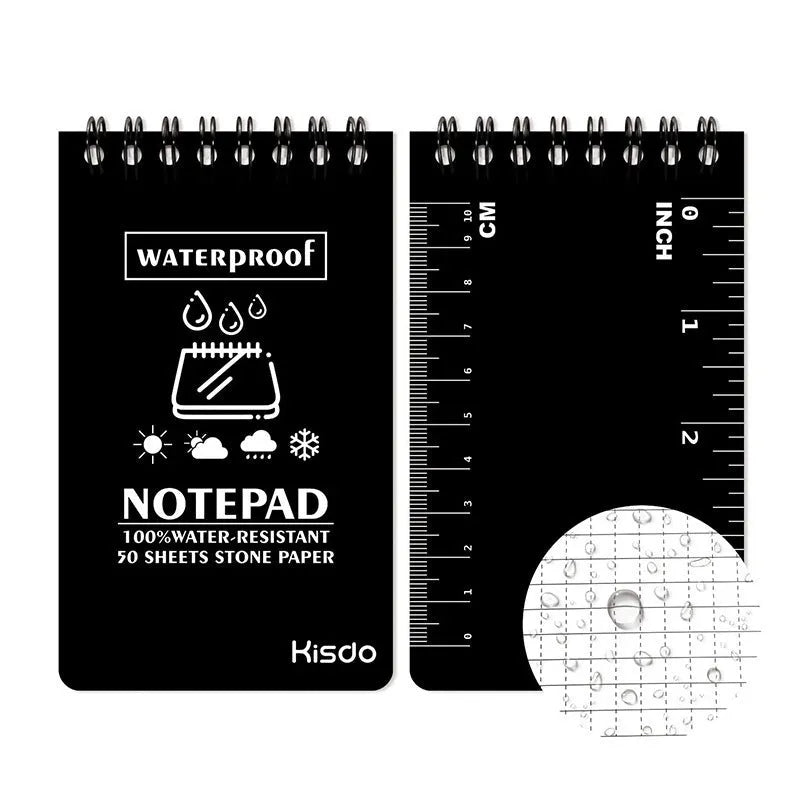 Spiral-bound waterproof office notepad with PP cover and stone paper pages in camouflage pattern