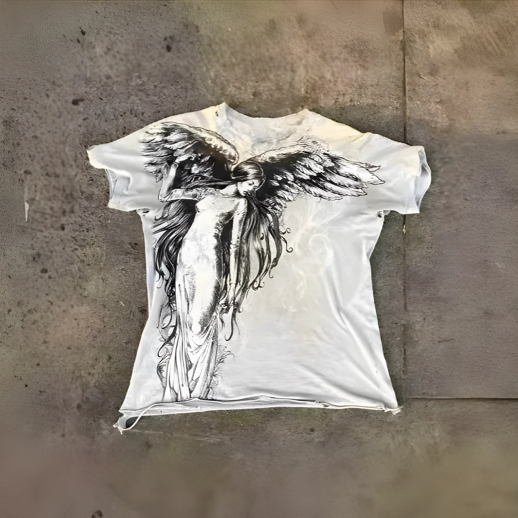 Men's gothic cartoon print short sleeve t-shirt in colour HQ929 with sizes up to 6XL