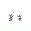 Rabbit stud earrings with diamond detailing in silver, pink and gold colour options