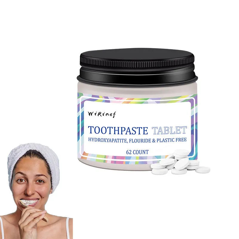 TP19 portable solid toothpaste tablets in pack of 62 pieces for chewing cleaning