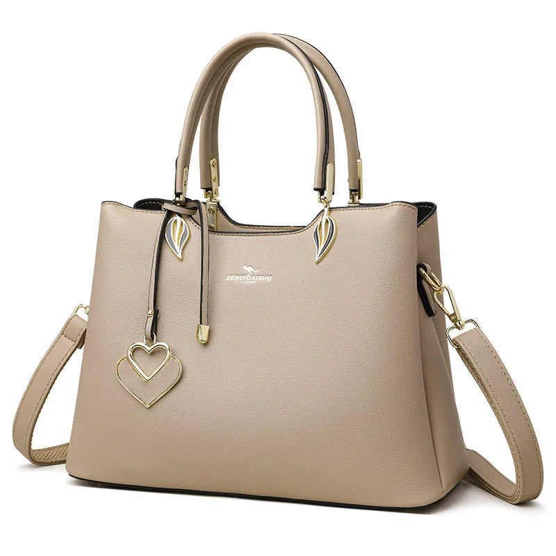 Women's PU shoulder messenger bag with multi-layer compartments in various colour options