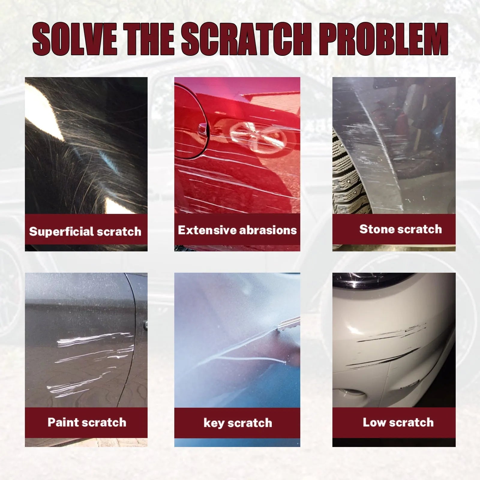 60ml car scratch repair wax pot with applicator tool for paint touch-up.