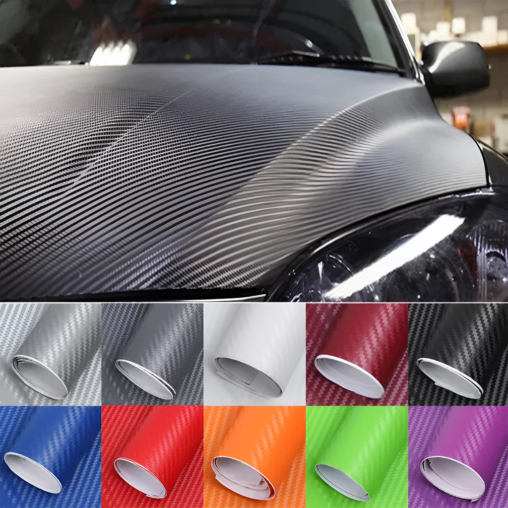 3D carbon fibre stickers roll in multiple colours for car decoration