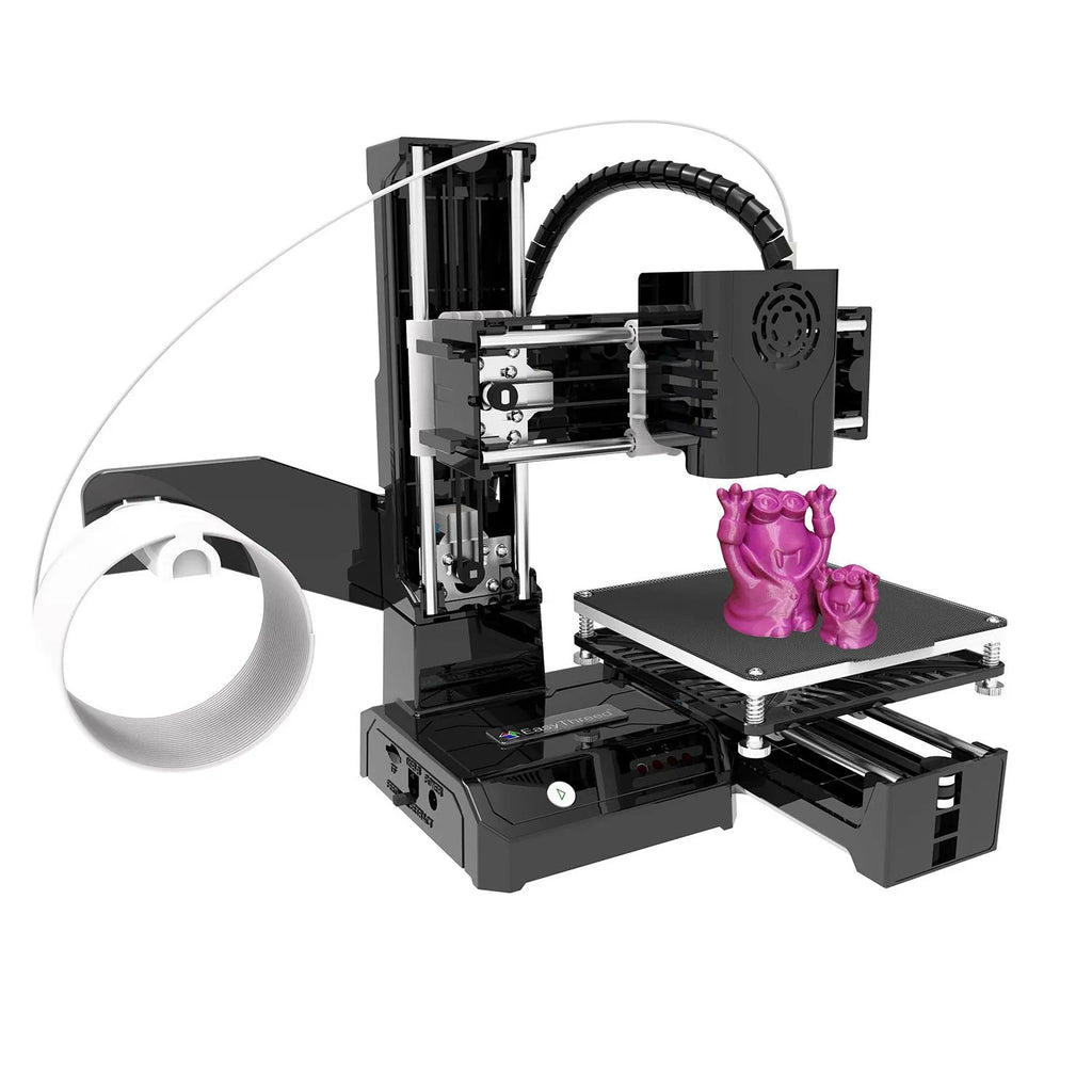 K9 Mini desktop 3D printer in black or blue with a 100mm build area for PLA filament printing.
