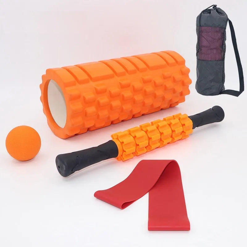 33cm black foam roller with six gear massage bars for health massage