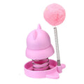 Lucky cat mint ball toy with teasing stick in blue, orange, and pink colour options