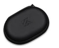 Black leather oval-shaped earphone storage case for EDX PRO and similar models.
