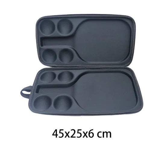 Black EVA pickleball bag with double shoulder straps, showing dimensions 45x25x8 cm.
