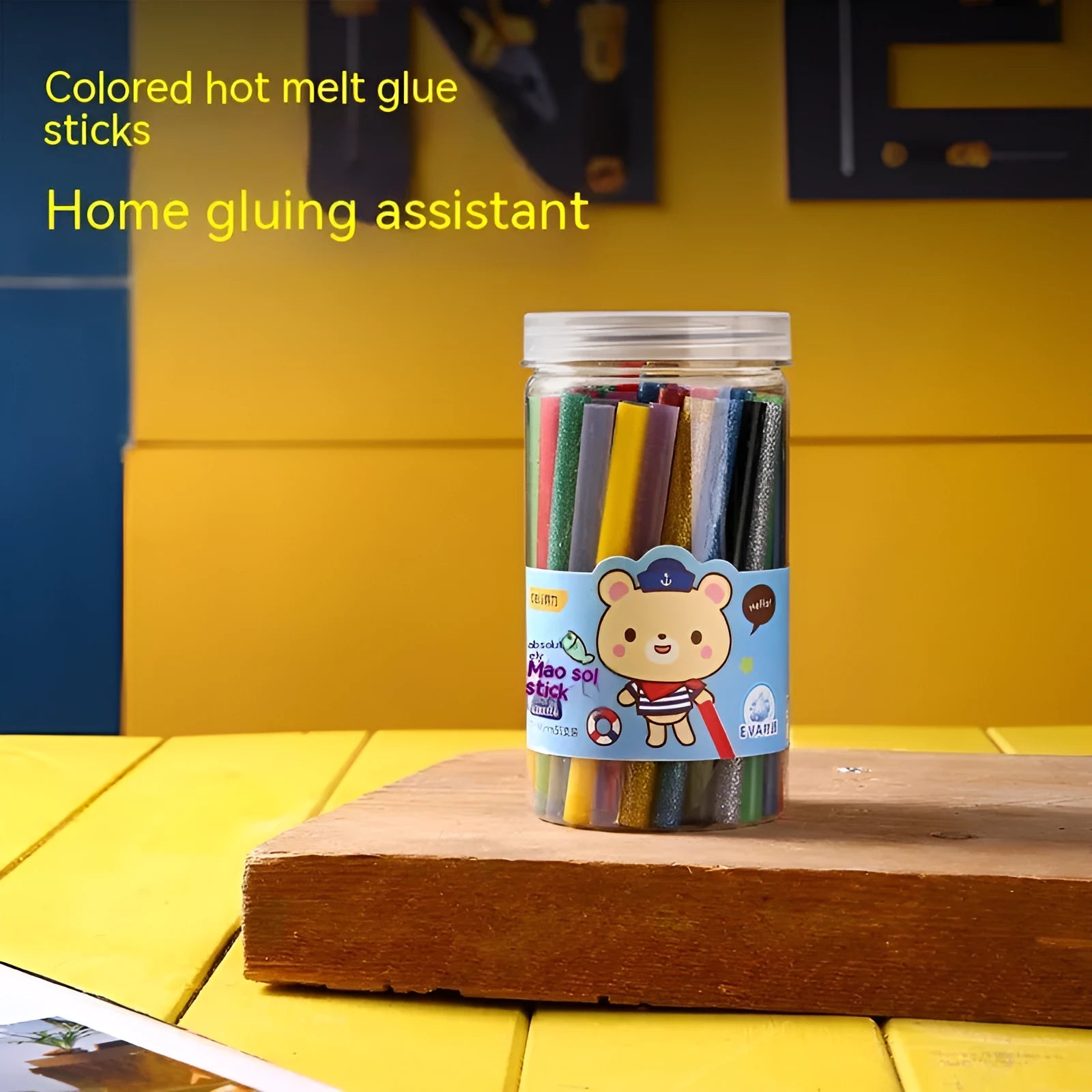 55 transparent hot melt adhesive sticks for glue guns, 7mm diameter EVA material