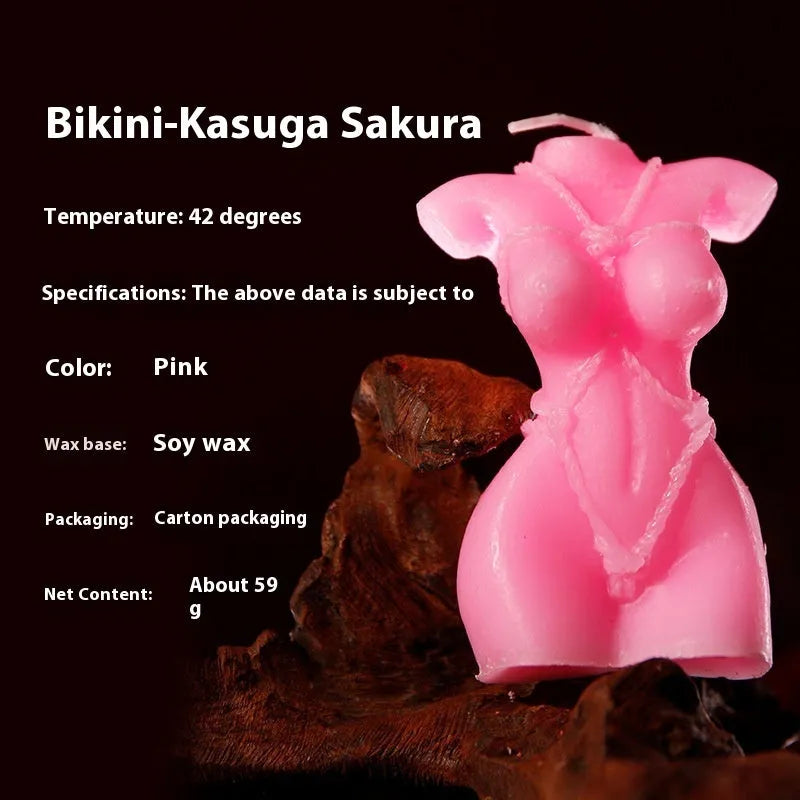 Soy wax low temperature candle in lilac purple, rose red, and spring pink colours for sensual aromatherapy.
