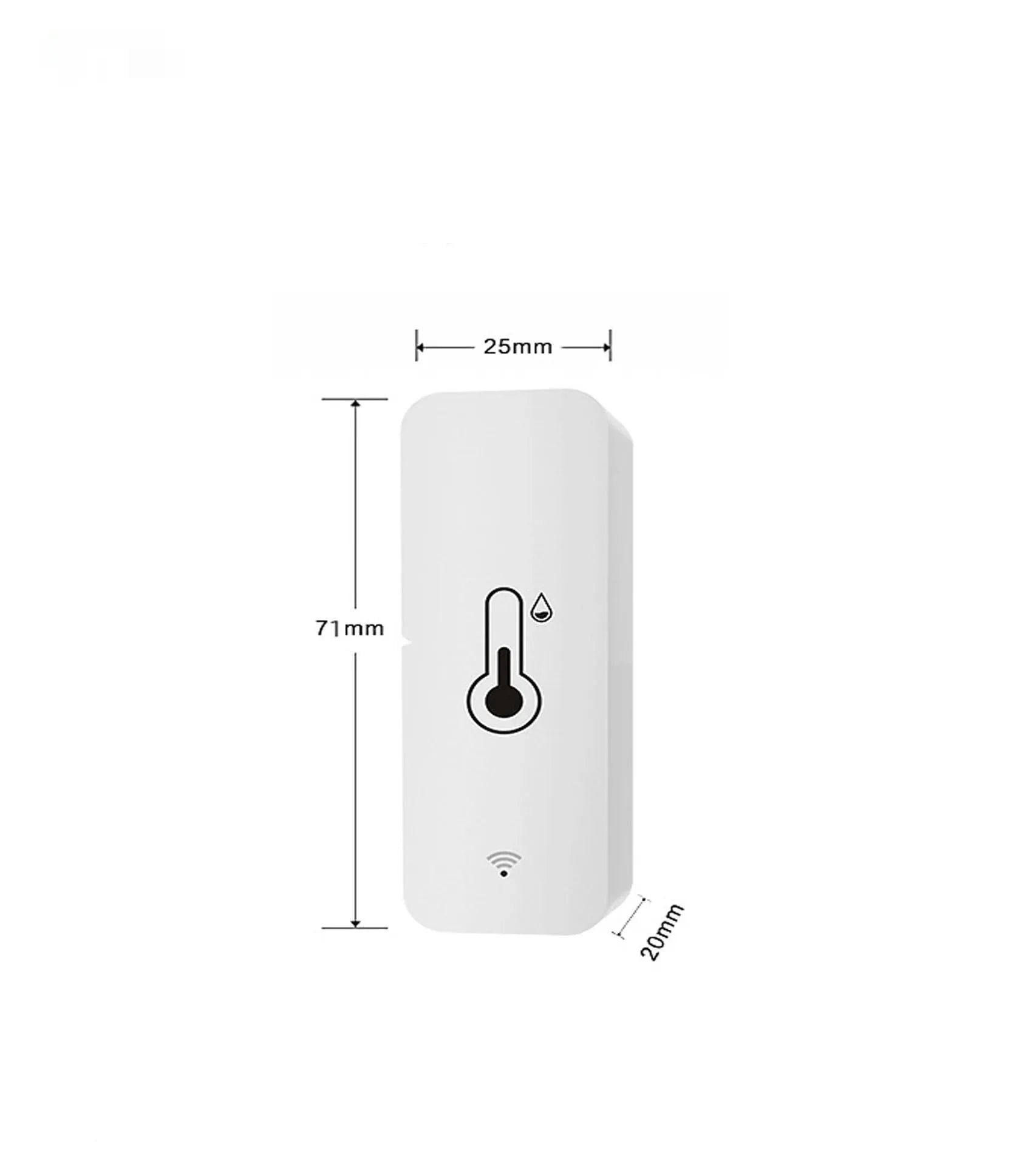 WiFi temperature humidity sensor with ABS plastic housing and digital display