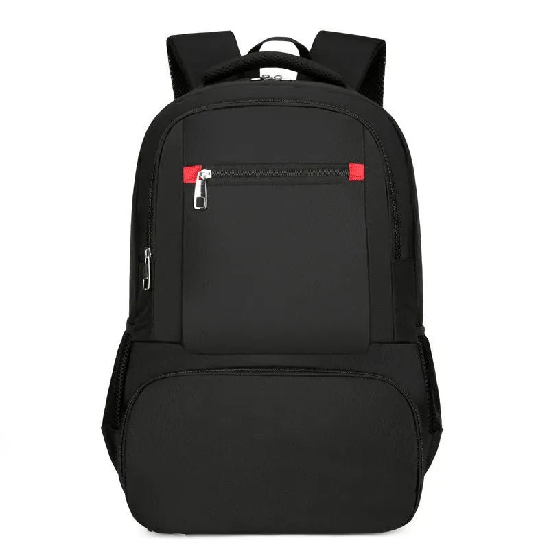 Insulated Oxford cloth backpack with pull rod belt in light grey, black, or dark grey colour options