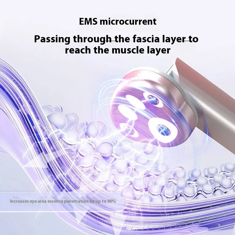 Gradient pink Cat's Paw micro-current eye massager with inductive therapeutical technology