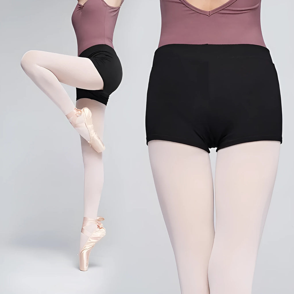 Black cotton dance pants for women's ballet practice and fitness exercise
