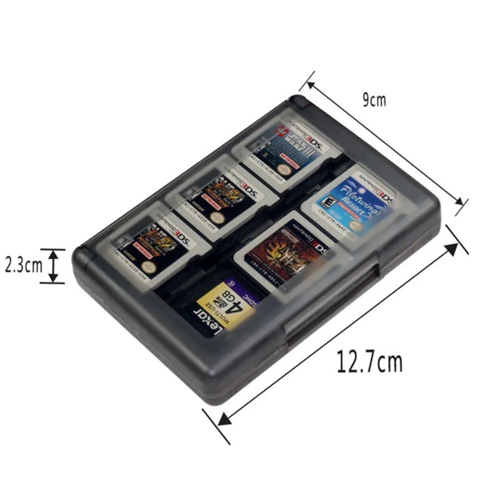 NDS 3DS game card storage box holding multiple game cartridges, shown in blue colour.