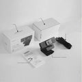 Black USB webcam with magnetic privacy cover showing 8MP 4K resolution for video conferencing