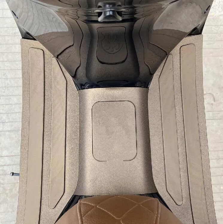 3D rubber motorcycle foot pad modification accessories in black grey and bronze gold colours