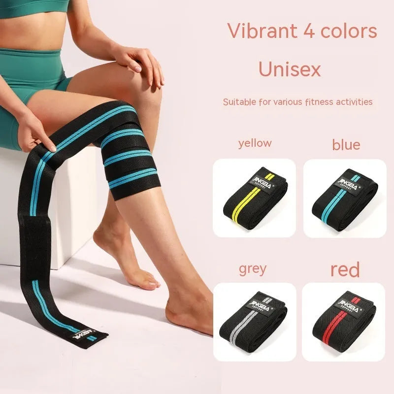 Adult adjustable knee pads for sports in blue, grey, red, or yellow colour options