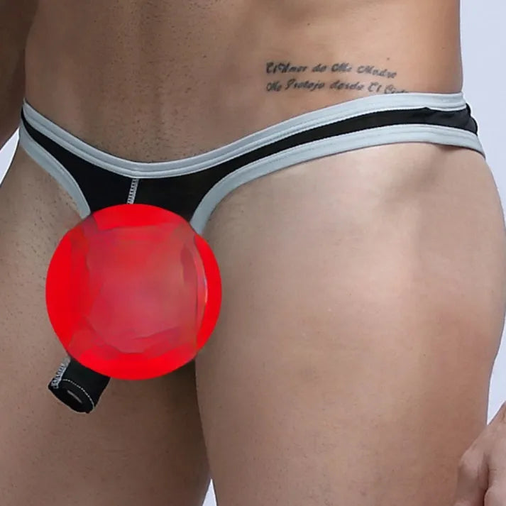 Men's Ice Silk elephant nose design briefs shown in multiple colours including army green, black, and sky blue.