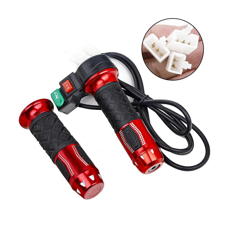 Plastic three-wheel electric car modification accelerator handle with 3-wire plug and choice of coloured finishes.