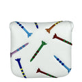 Black golf putter protective sleeve with rocket pattern design for square club heads