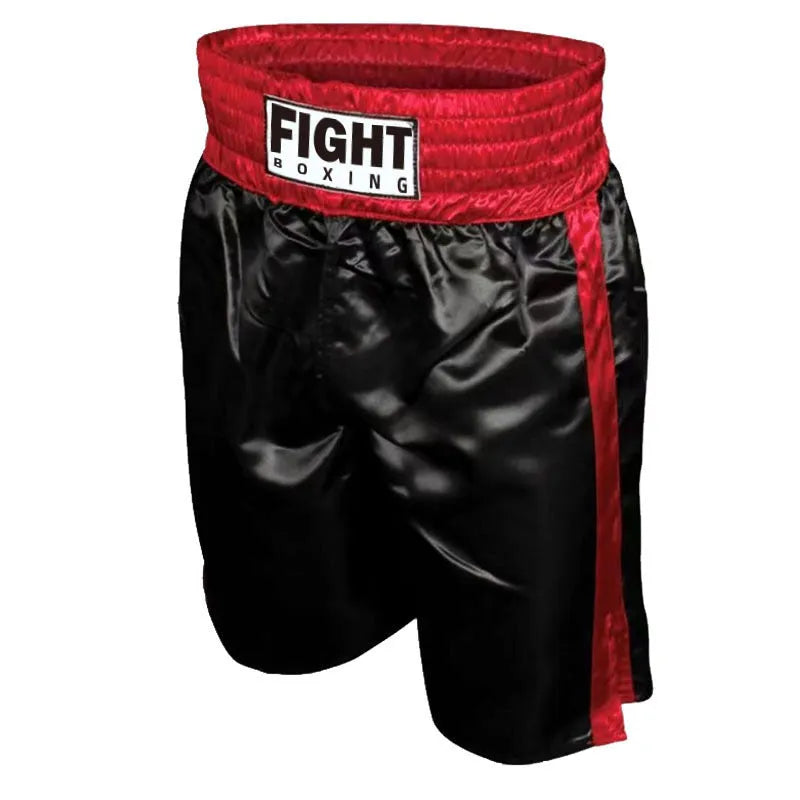 Boxing shorts with elasticated waistband in black and gold colour combination
