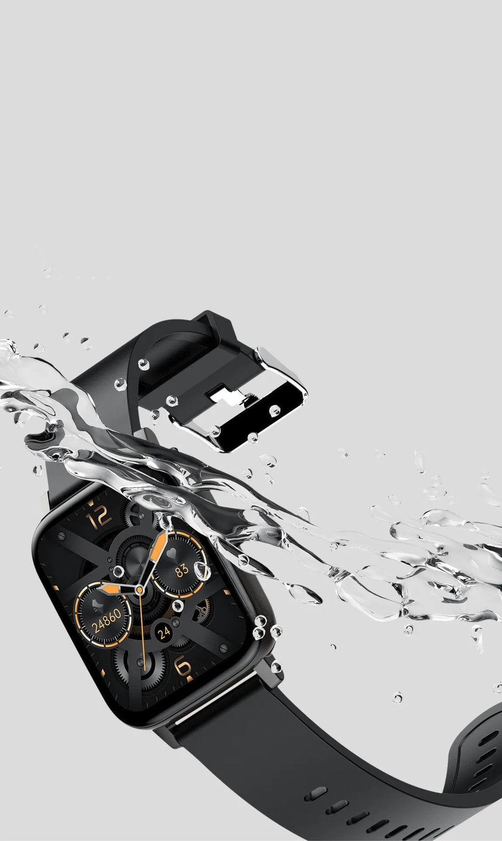 H80 fashion sports smart watch with spherical glass screen and silicone strap showing health metrics display
