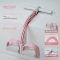 Purple TPR waist slimming belly arm tension device with puller rope for sit-up auxiliary exercises.