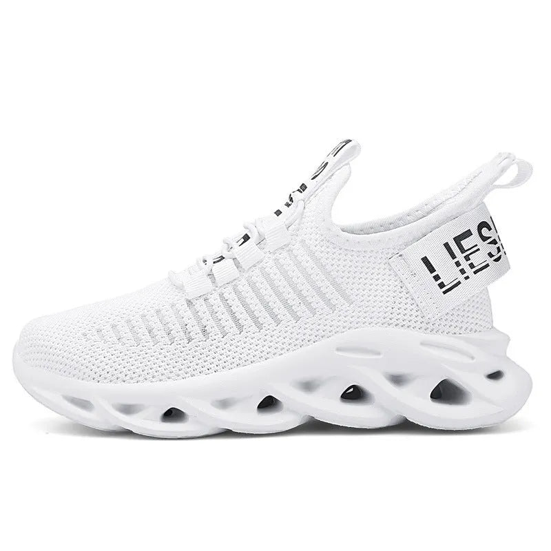 Kids Velcro sneakers in fabric with EVA sole available in black, khaki and white colours