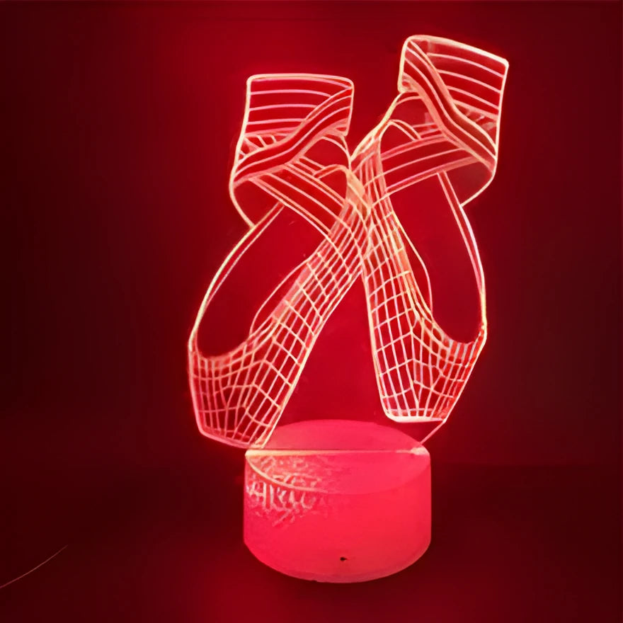 Ballet 3D night light with colourful LED illumination and remote control