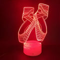 Ballet 3D night light with colourful LED illumination and remote control