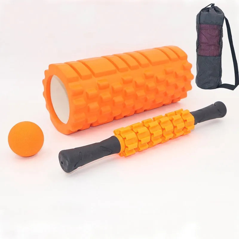 33cm black foam roller with six gear massage bars for health massage