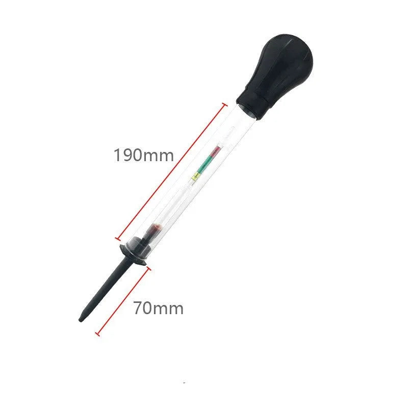 Glass suction hydrometer for automobile battery electrolyte density testing