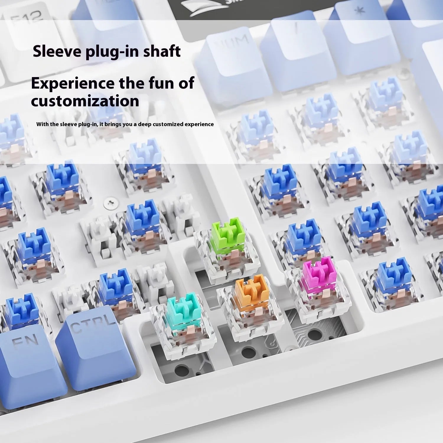 SK15 wired mechanical keyboard with volume knob in compact 75% layout for laptop gaming