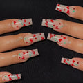 Japanese nail art decorative stickers with cherry blossom patterns and red diamond designs