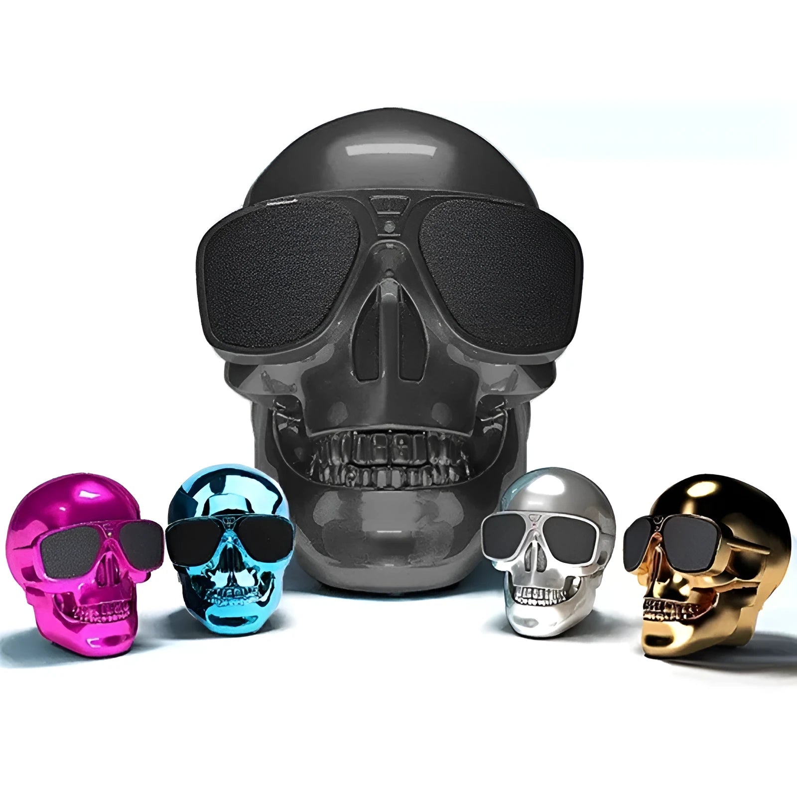 Skull design wireless Bluetooth speaker with 10-hour battery in limited edition colours