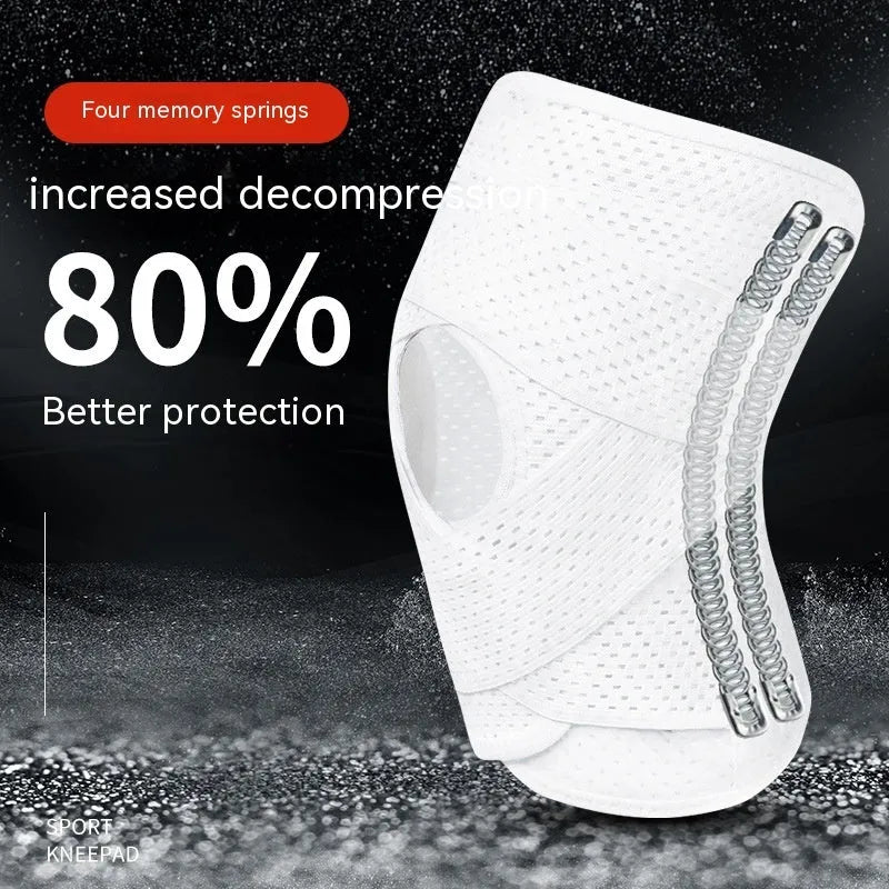 Mesh fabric knee protective sleeve for patellar and meniscus injury recovery in black and white colours